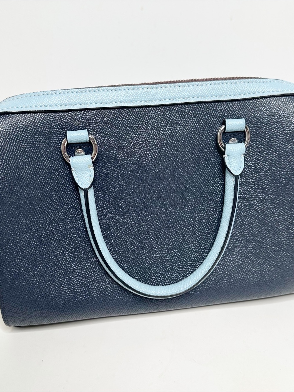 Coach Rowan Blue Chalk Colorblock Satchel Purse - Picture 3 of 8